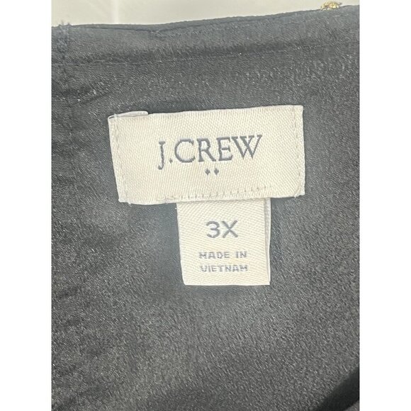 J Crew Swiss Dot Polka Metallic Black Gold Blouse Sz 3X - Picture 4 of 6